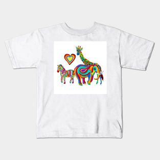 Rainbow Savanna (white) Kids T-Shirt